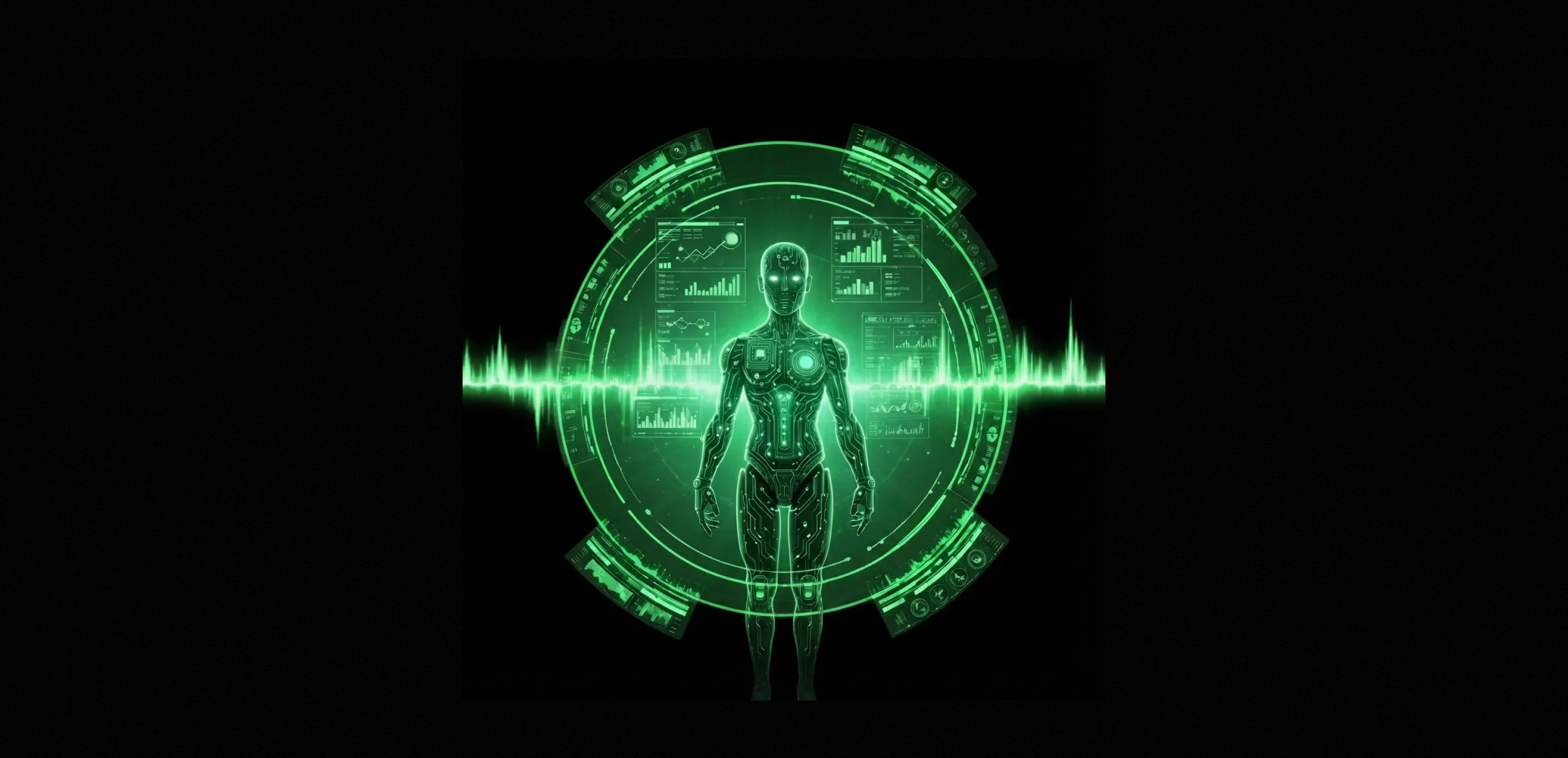 Asystent AI oparty na sztucznej inteligencji – wizualizacja cyfrowego asystenta analizującego dane, wykresy i dashboardy analityczne, symbol automatyzacji procesów biznesowych, analityki danych i agentów AI w organizacji.