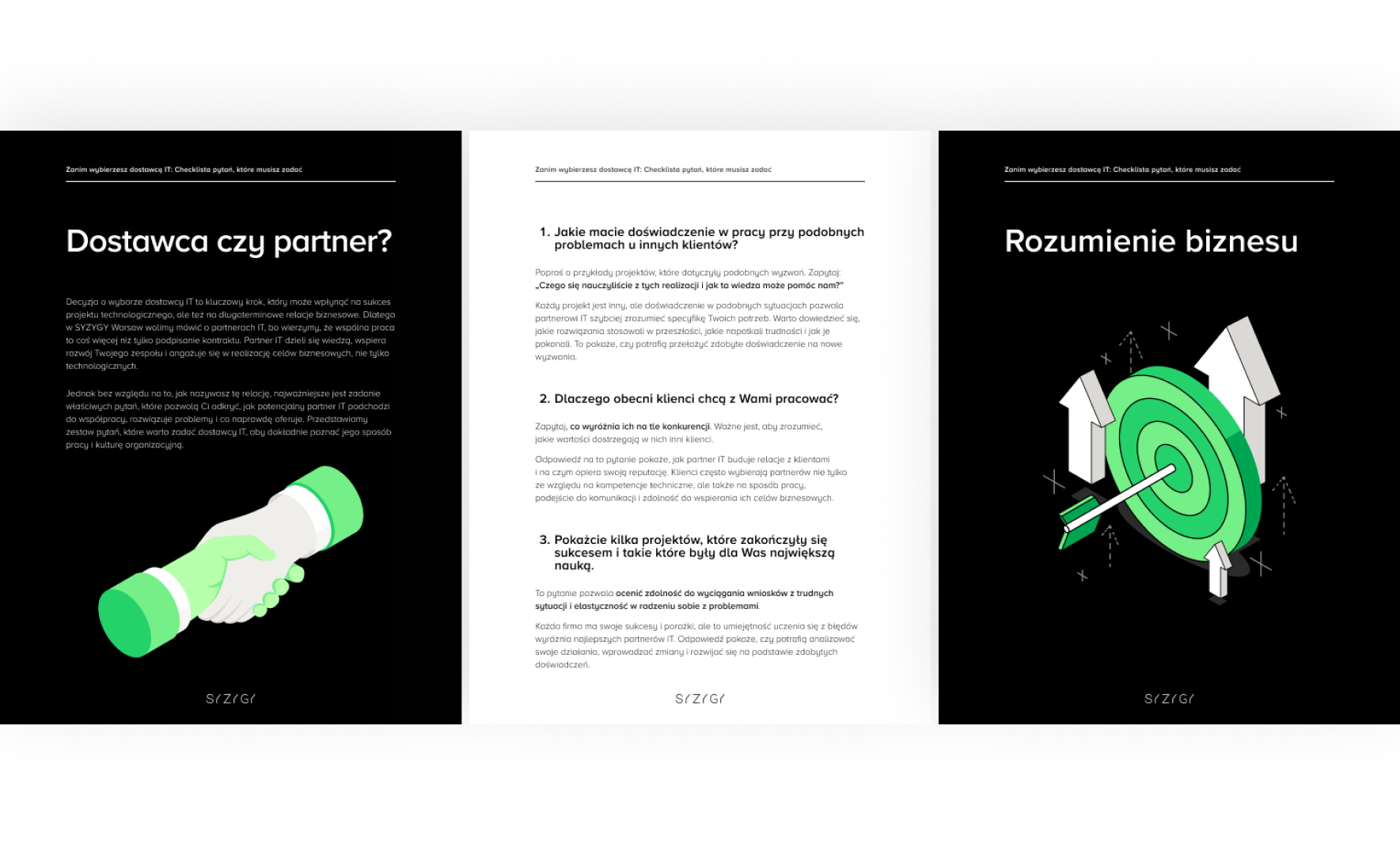 Checklista pytań do dostawcy IT – Pytania podstawowe w formacie PDF, gotowe do wydruku, z sekcjami dotyczącymi doświadczenia, wartości, relacji z klientem i kosztów.