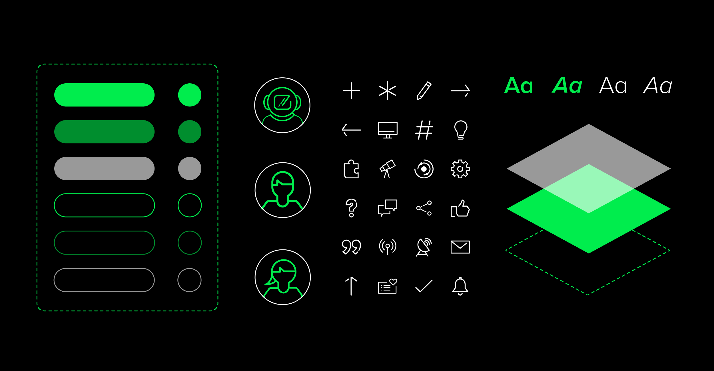 Różne elementy Design systemu: desktop