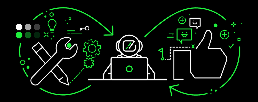 Pracę nad Design Systemem - Design system pozwala na łatwiejszą współpracę między różnymi zespołami