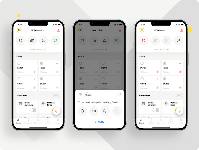 Propozycję UI aplikacji smart home - EBS