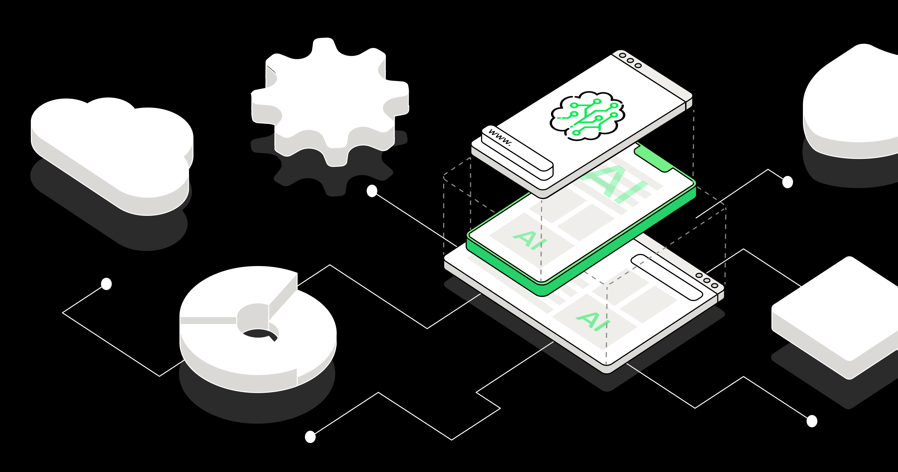 Infografika ilustrująca zastosowanie sztucznej inteligencji w marketingu (AI Marketing), pokazująca proces analizy danych i tworzenia treści z wykorzystaniem algorytmów uczenia maszynowego. Grafika przedstawia narzędzia AI wspierające personalizację komunikacji, automatyzację e-mail marketingu oraz optymalizację kampanii reklamowych. Dzięki zastosowaniu technologii sztucznej inteligencji firmy mogą skuteczniej zarządzać procesem tworzenia treści, segmentacją klientów oraz optymalizować działania marketingowe w czasie rzeczywistym.