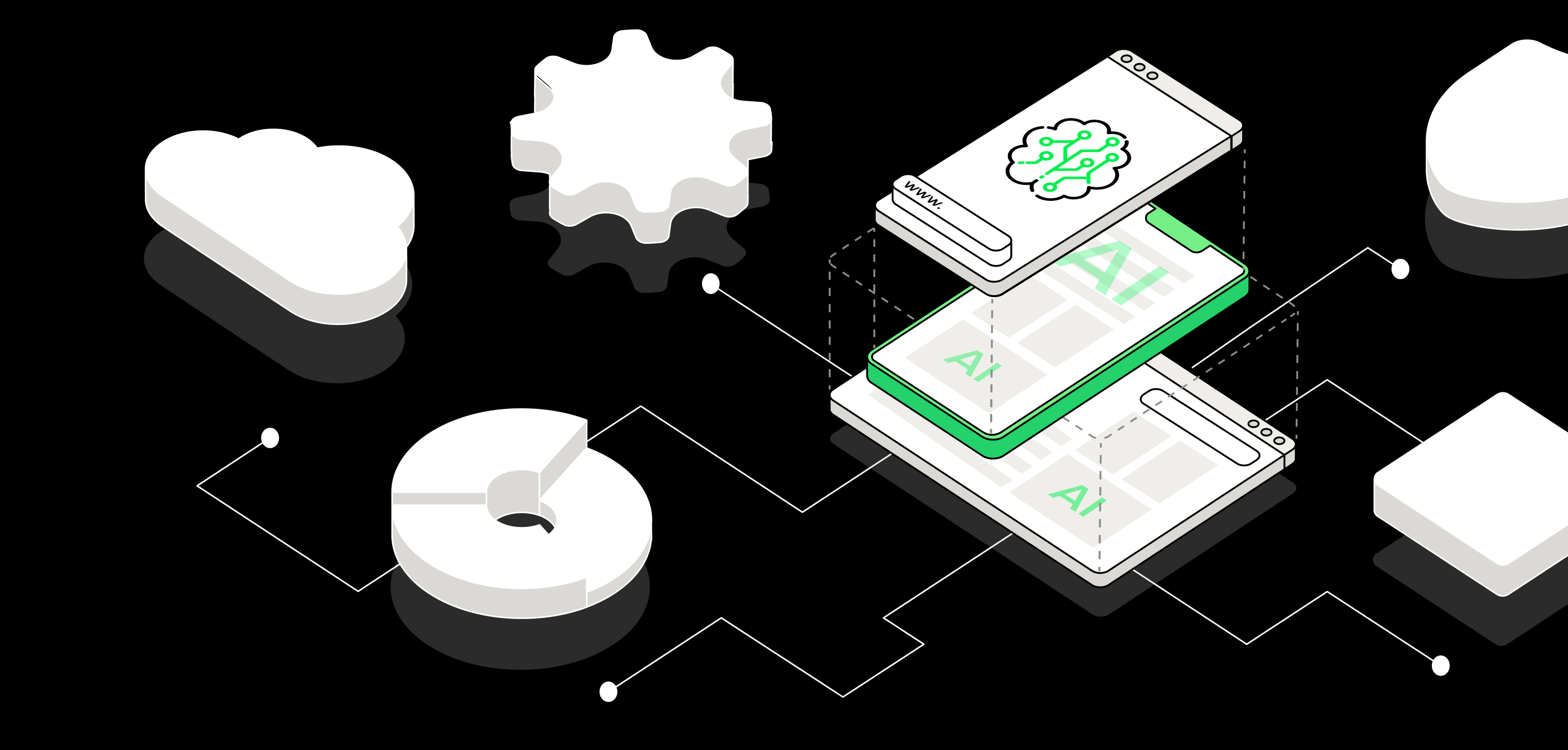 Infografika ilustrująca zastosowanie sztucznej inteligencji w marketingu (AI Marketing), pokazująca proces analizy danych i tworzenia treści z wykorzystaniem algorytmów uczenia maszynowego. Grafika przedstawia narzędzia AI wspierające personalizację komunikacji, automatyzację e-mail marketingu oraz optymalizację kampanii reklamowych. Dzięki zastosowaniu technologii sztucznej inteligencji firmy mogą skuteczniej zarządzać procesem tworzenia treści, segmentacją klientów oraz natychmiastowo optymalizować działania marketingowe.