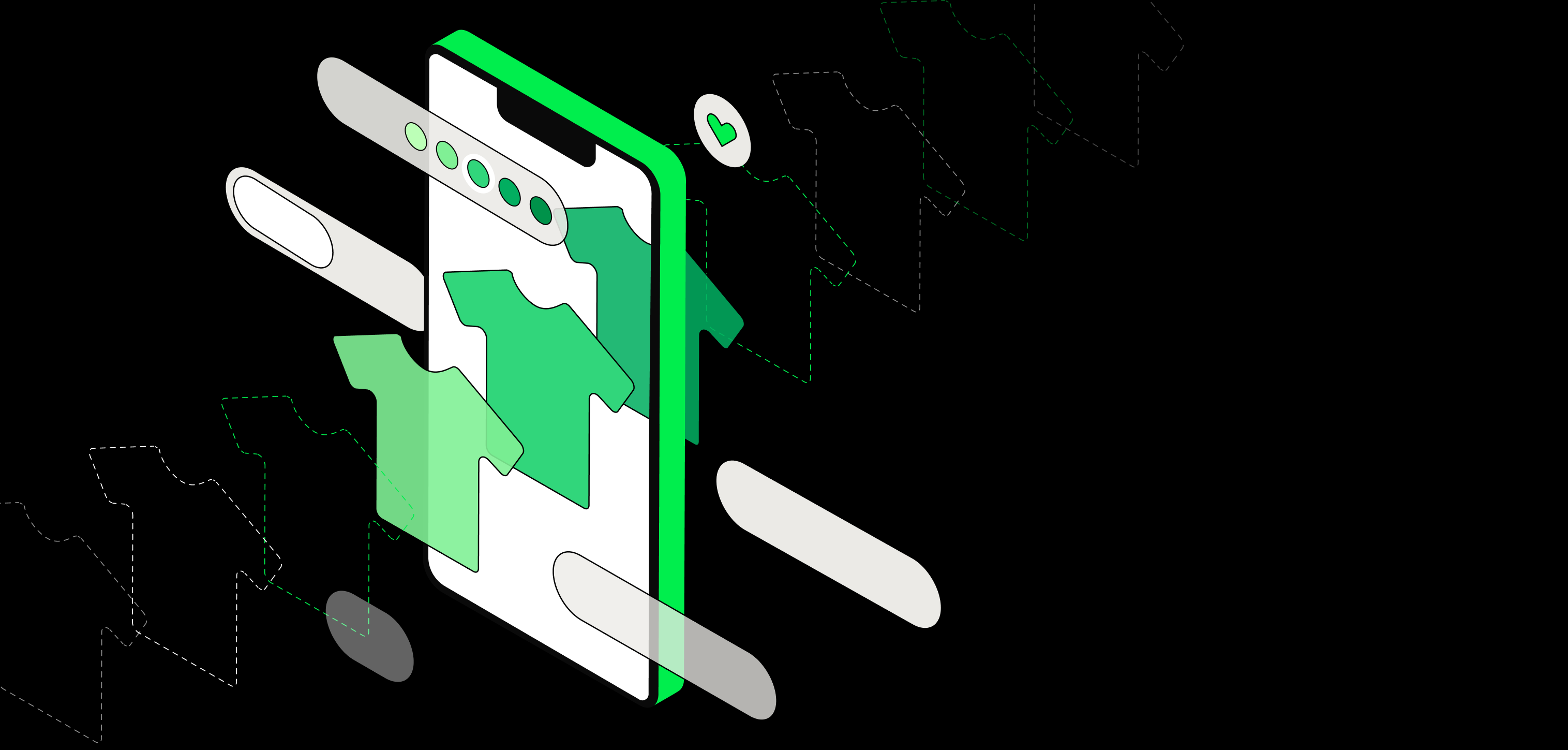 Rozbudowana wizualizacja mobilnego interfejsu zakupowego w e-commerce. Na ekranie telefonu widoczne są opcje wyboru produktu, takie jak kolory, rozmiary i długości koszulek. Tło przedstawia elementy interaktywne symbolizujące możliwości personalizacji. Grafika obrazuje, jak content w e-commerce wpływa na decyzje zakupowe klientów oraz poprawia współczynnik konwersji dzięki optymalizacji pod kątem SEO.