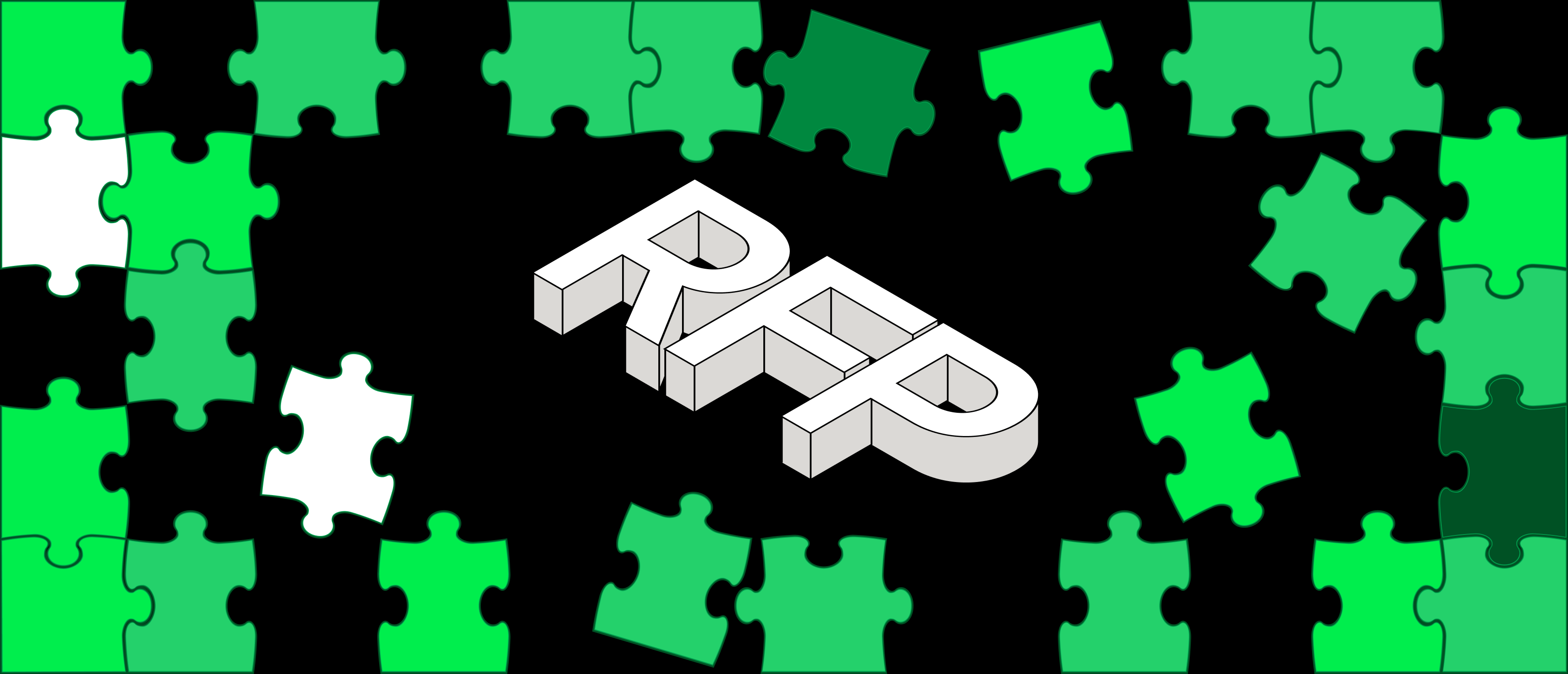 Graphic showing ‘RFP’ in 3D style on a background of puzzles in various shades of green. Cover article on the topic of creating a request for proposal (RFP) for the implementation of a new content management system (CMS). The article discusses key requirements in the RFP process, including CMS functionality, content management, integrations and project timelines. Dedicated to companies looking for future-proof and flexible solutions for websites and online shops. CMS launch - bidder and subcontractor recommendations. RFP and public procurement law