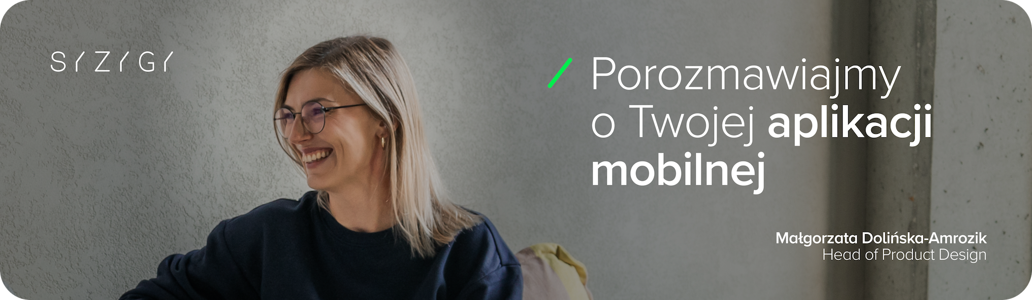 Baner CTA zachęcający do rozmowy o aplikacji mobilnej i jej rozwoju.