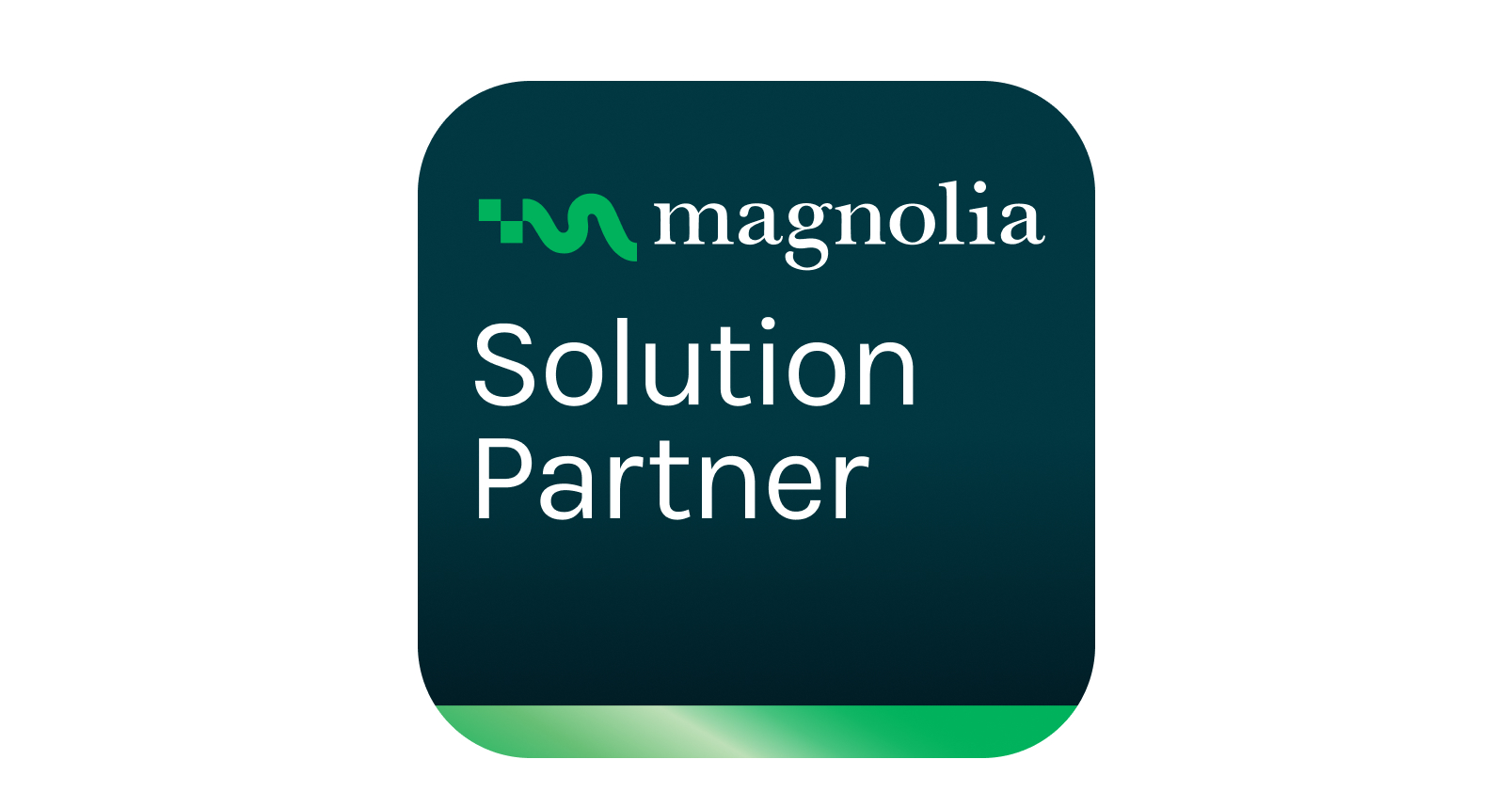 Logo Magnolia CMS obok logo SYZYGY, symbolizujące oficjalne partnerstwo pomiędzy SYZYGY a Magnolia CMS, ukazujące współpracę w zakresie wdrażania rozwiązań DXP i CMS dla firm.
